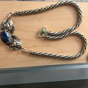 925 handmade silver necklace with lapis stone